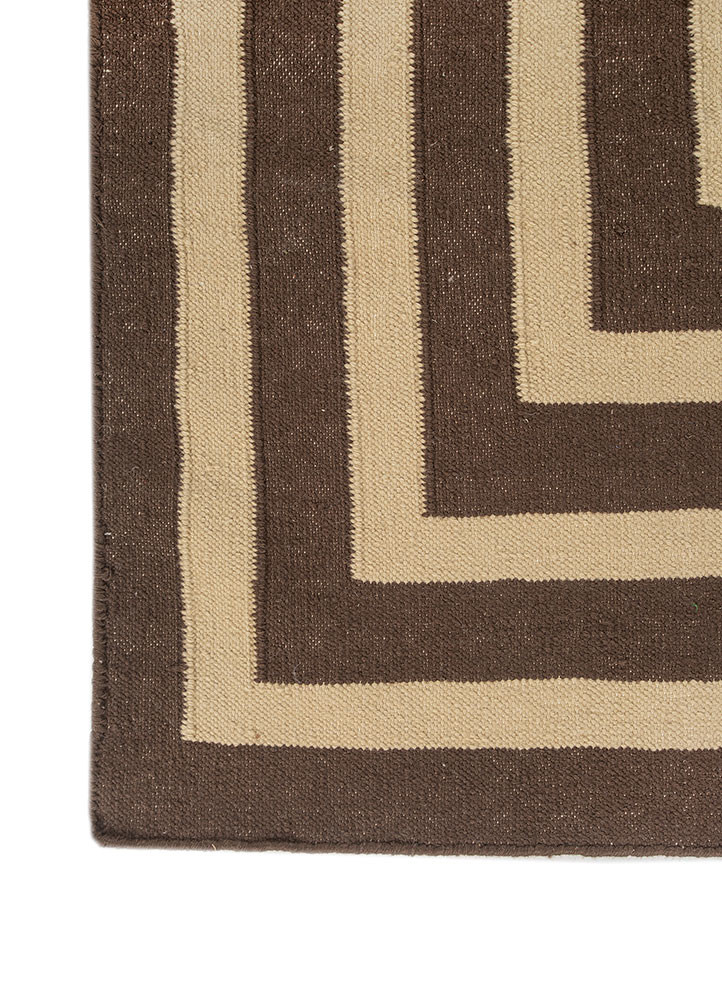 alhambra beige and brown wool flat weaves Rug - Corner alhambra beige and brown wool flat weaves Rug - Corner