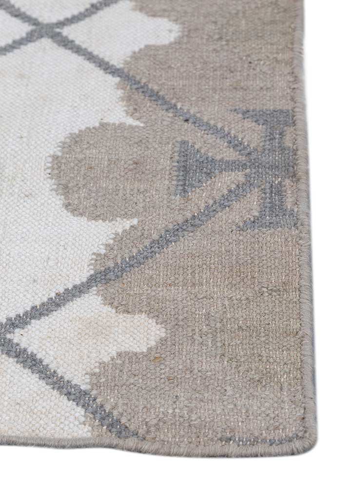 indusbar grey and black wool flat weaves Rug - Corner