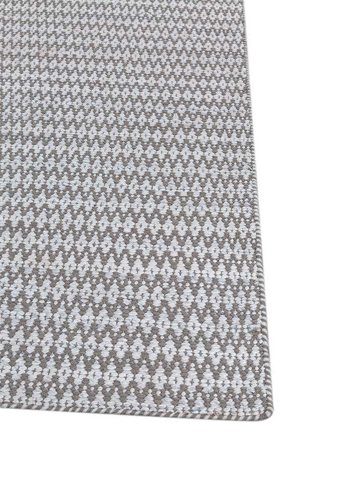 abrash grey and black wool flat weaves Rug - Corner