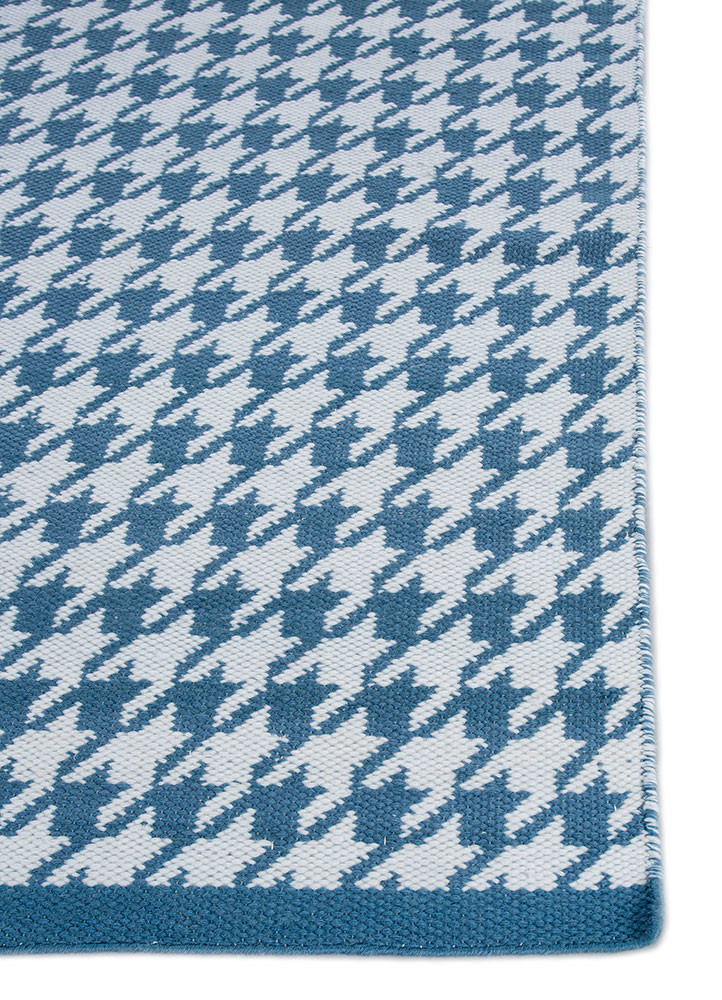 alhambra blue wool flat weaves Rug - Corner