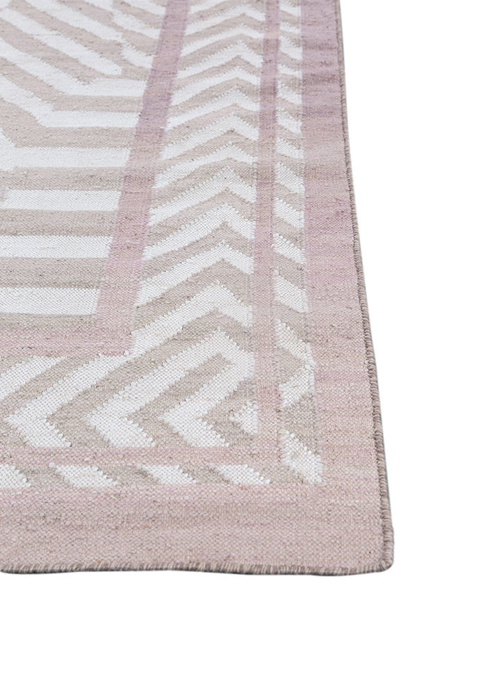 alhambra beige and brown wool and viscose flat weaves Rug - Corner
