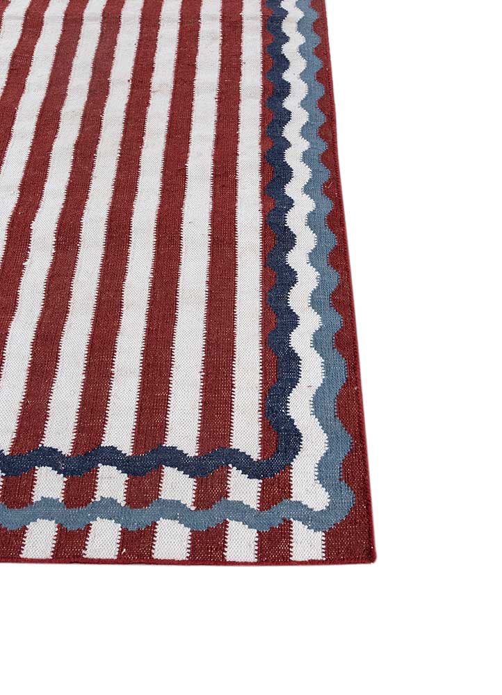 alhambra ivory wool flat weaves Rug - Corner