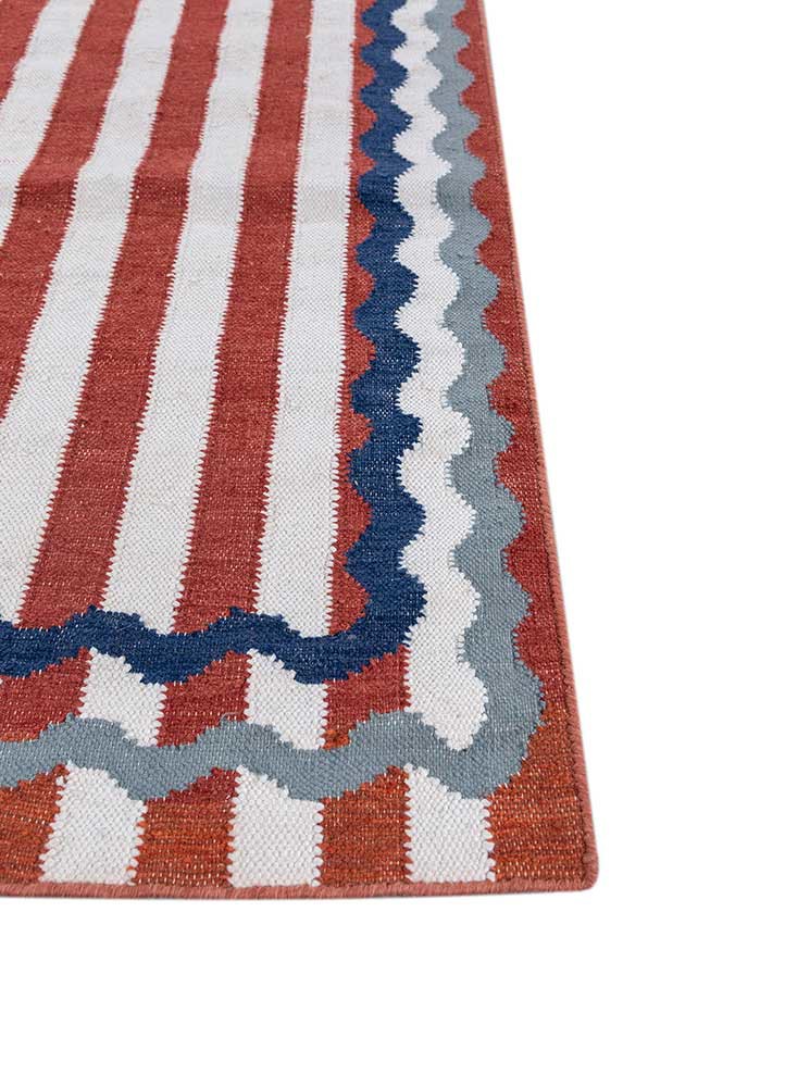 alhambra ivory wool flat weaves Rug - Corner