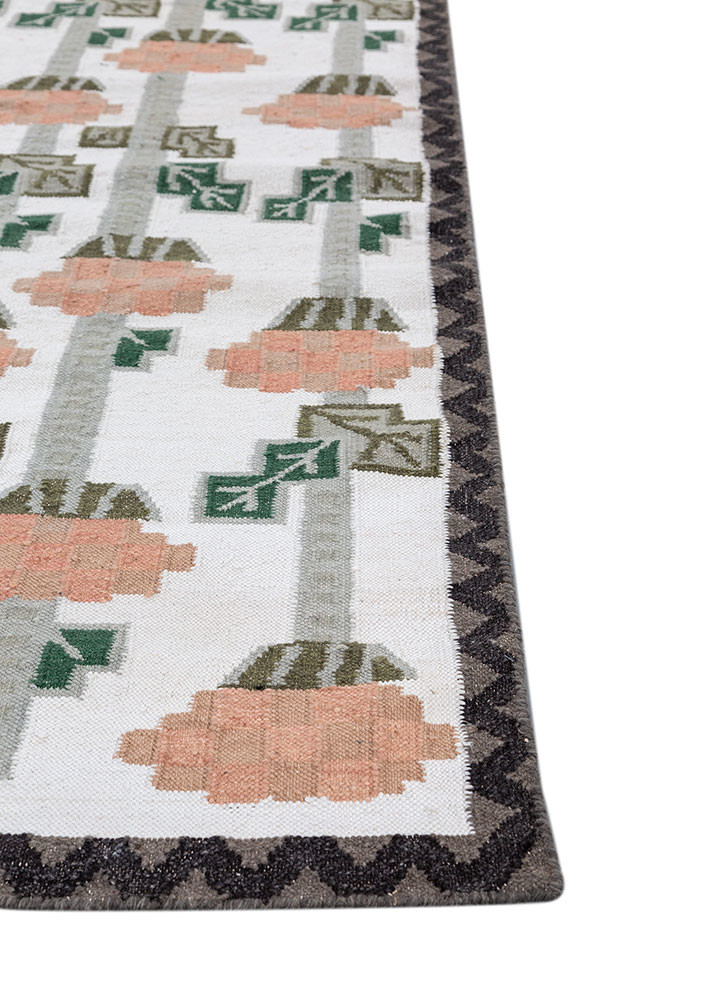 orenda ivory wool flat weaves Rug - Corner