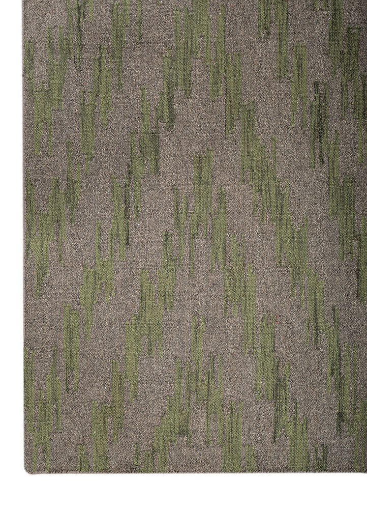 indusbar grey and black wool and viscose flat weaves Rug - Corner indusbar grey and black wool and viscose flat weaves Rug - Corner