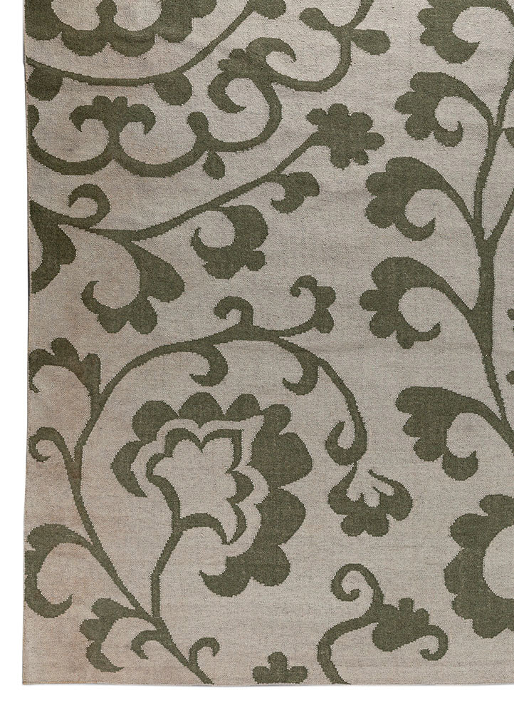 indusbar green wool and viscose flat weaves Rug - Corner indusbar green wool and viscose flat weaves Rug - Corner