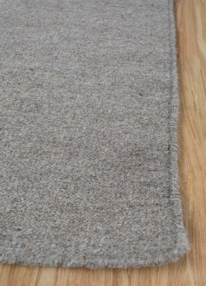 checkers grey and black wool and viscose flat weaves Rug - Corner checkers grey and black wool and viscose flat weaves Rug - Corner