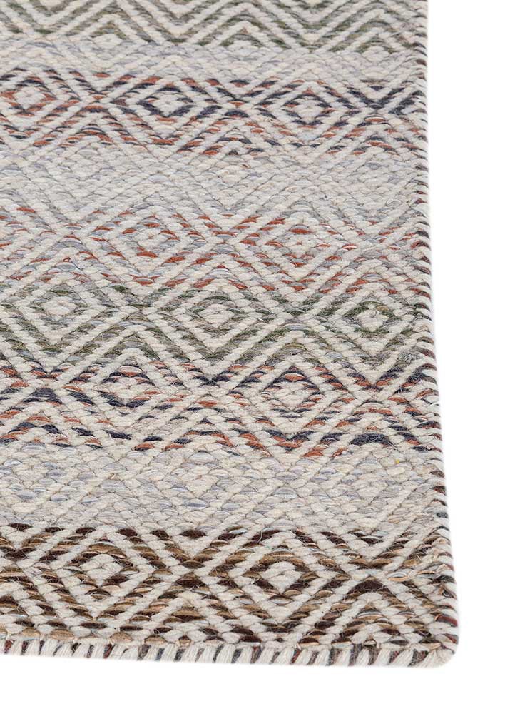 abrash blue wool and viscose flat weaves Rug - Corner abrash blue wool and viscose flat weaves Rug - Corner