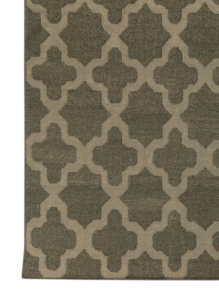 indusbar green wool and viscose flat weaves Rug - Corner indusbar green wool and viscose flat weaves Rug - Corner