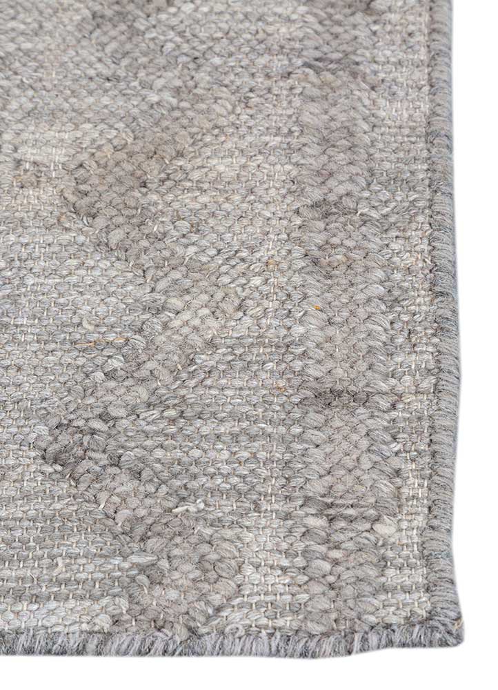 bedouin grey and black wool and viscose flat weaves Rug - Corner