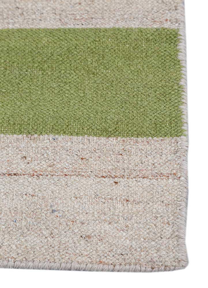 bedouin ivory wool and viscose flat weaves Rug - Corner