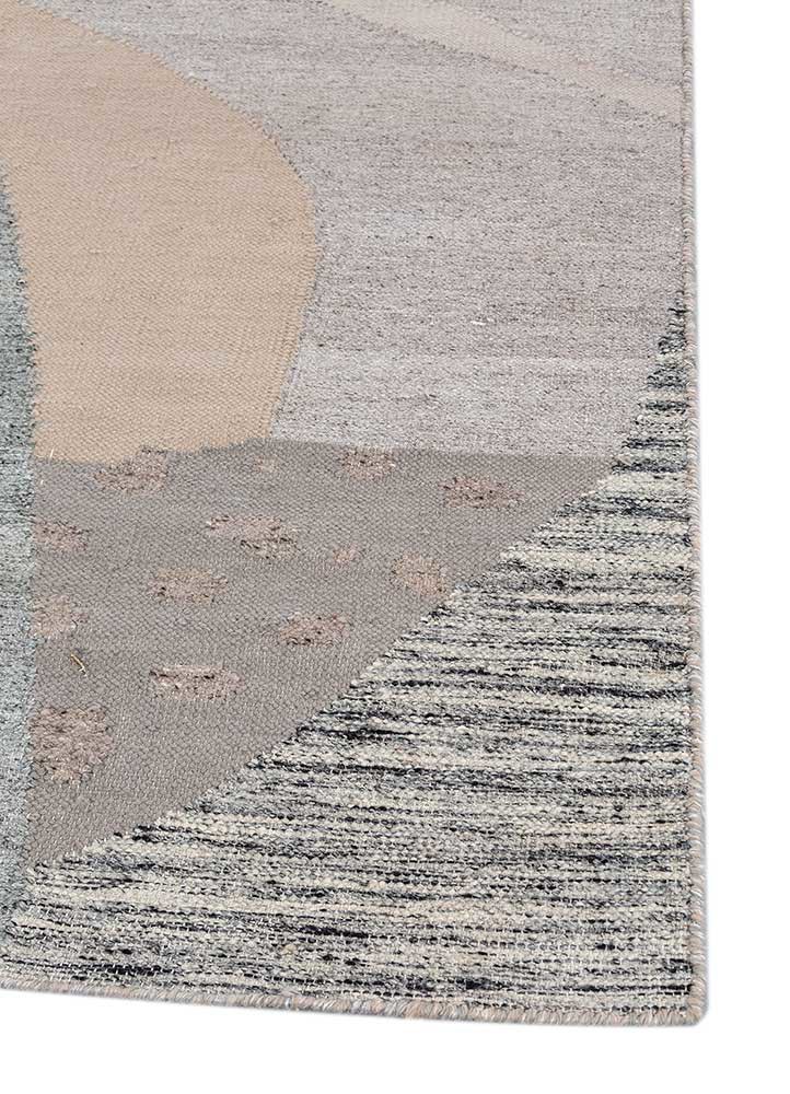 orenda grey and black wool and viscose flat weaves Rug - Corner