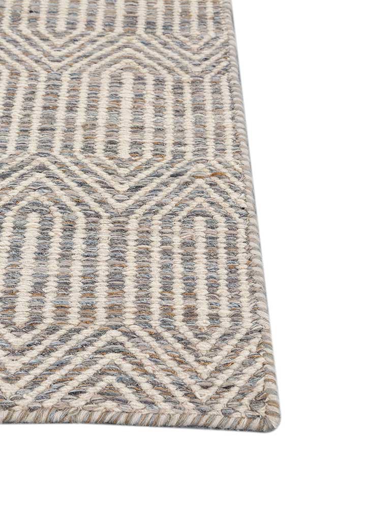 abrash grey and black wool and viscose flat weaves Rug - Corner