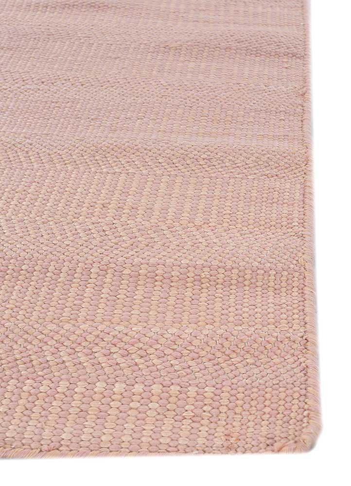abrash pink and purple wool and viscose flat weaves Rug - Corner abrash pink and purple wool and viscose flat weaves Rug - Corner