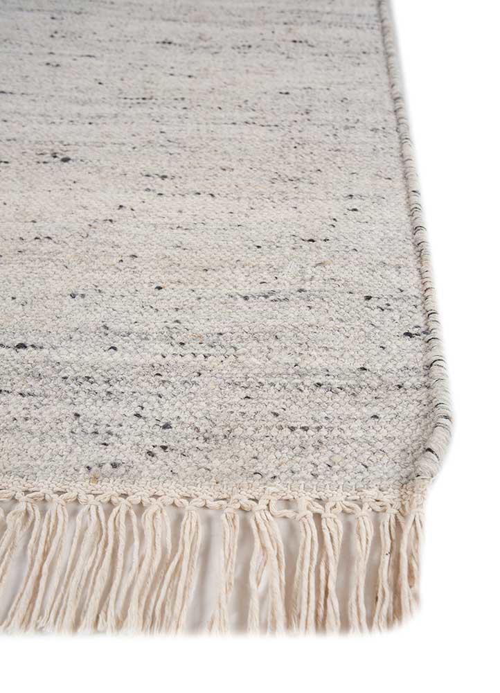 abrash ivory wool and viscose flat weaves Rug - Corner abrash ivory wool and viscose flat weaves Rug - Corner