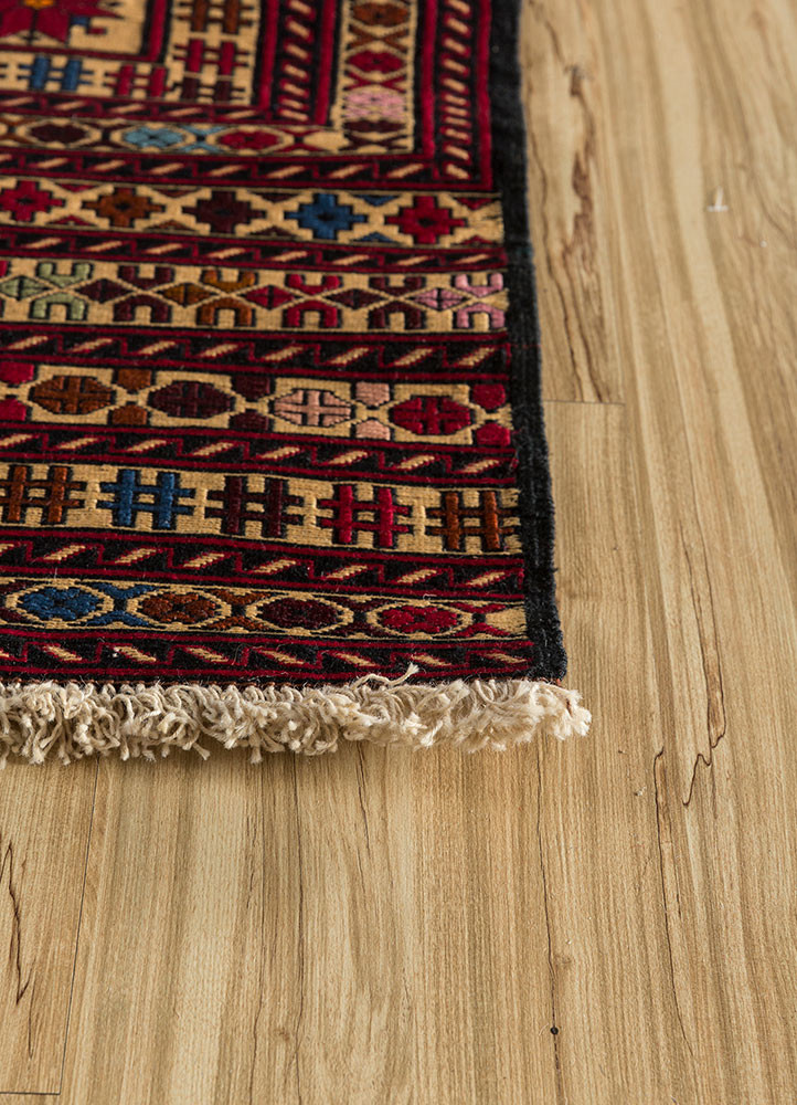 kiaan red and orange wool hand knotted Rug - Corner kiaan red and orange wool hand knotted Rug - Corner