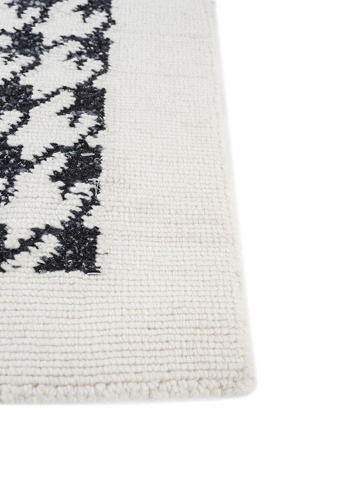 atelier grey and black wool hand knotted Rug - Corner