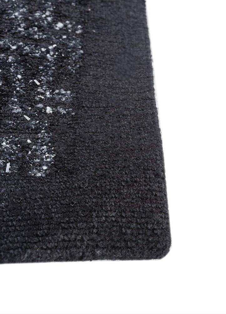 atelier grey and black polyester hand knotted Rug - Corner