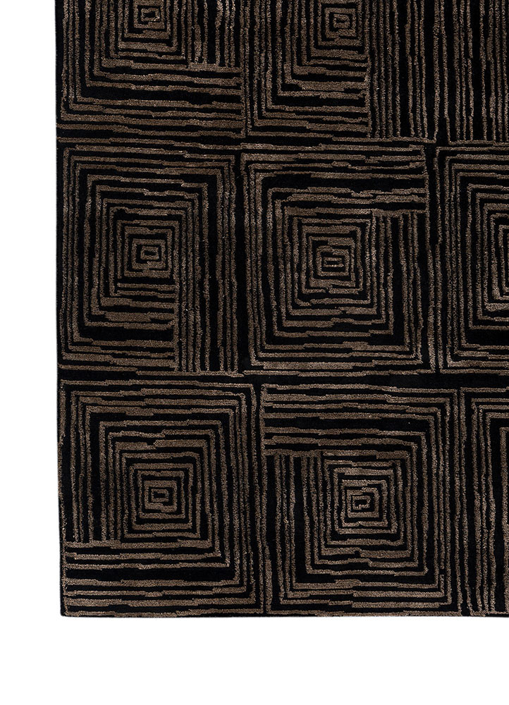 aprezo grey and black acrylic hand knotted Rug - Corner