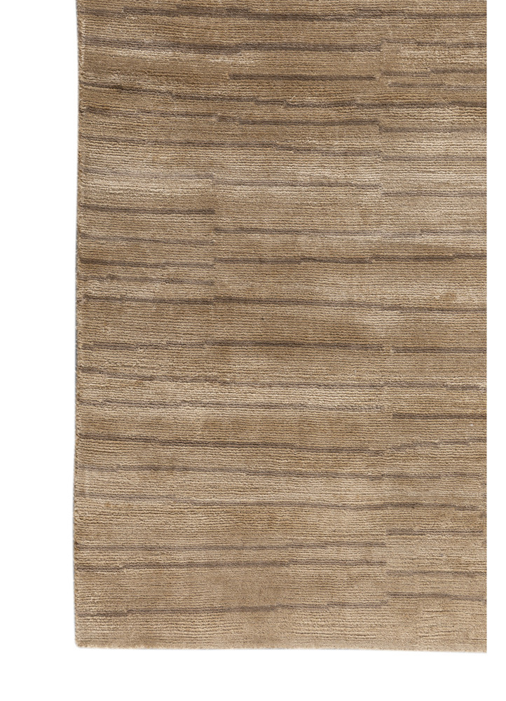 aprezo beige and brown acrylic hand knotted Rug - Corner