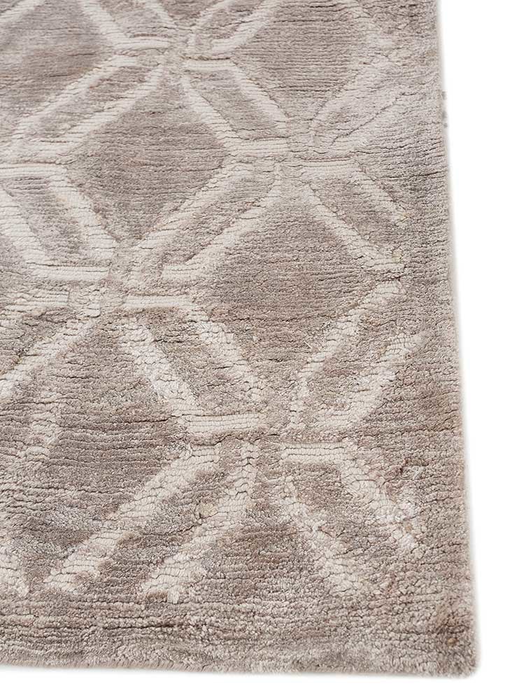 azalea beige and brown bamboo silk hand knotted Rug - Corner azalea beige and brown bamboo silk hand knotted Rug - Corner