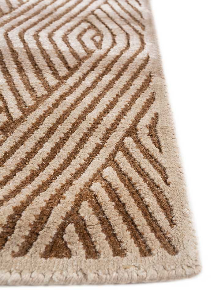 azalea gold bamboo silk hand knotted Rug - Corner