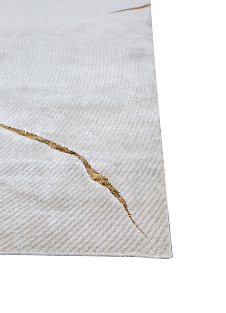azalea ivory bamboo silk and zari hand knotted Rug - Corner azalea ivory bamboo silk and zari hand knotted Rug - Corner