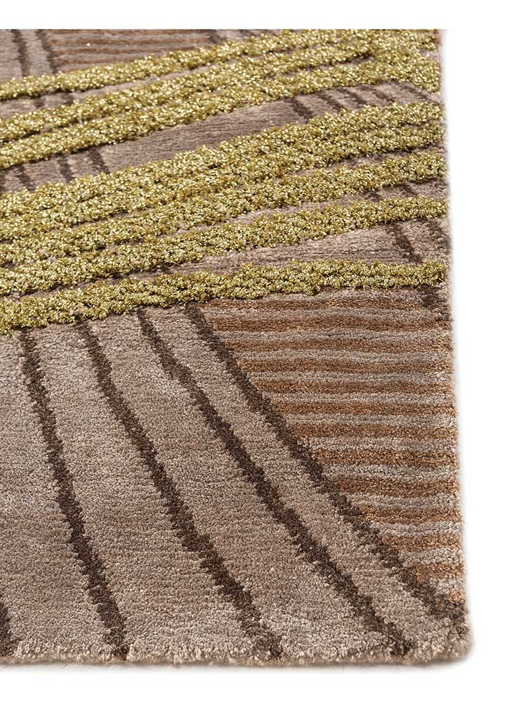 azalea beige and brown bamboo silk hand knotted Rug - Corner azalea beige and brown bamboo silk hand knotted Rug - Corner