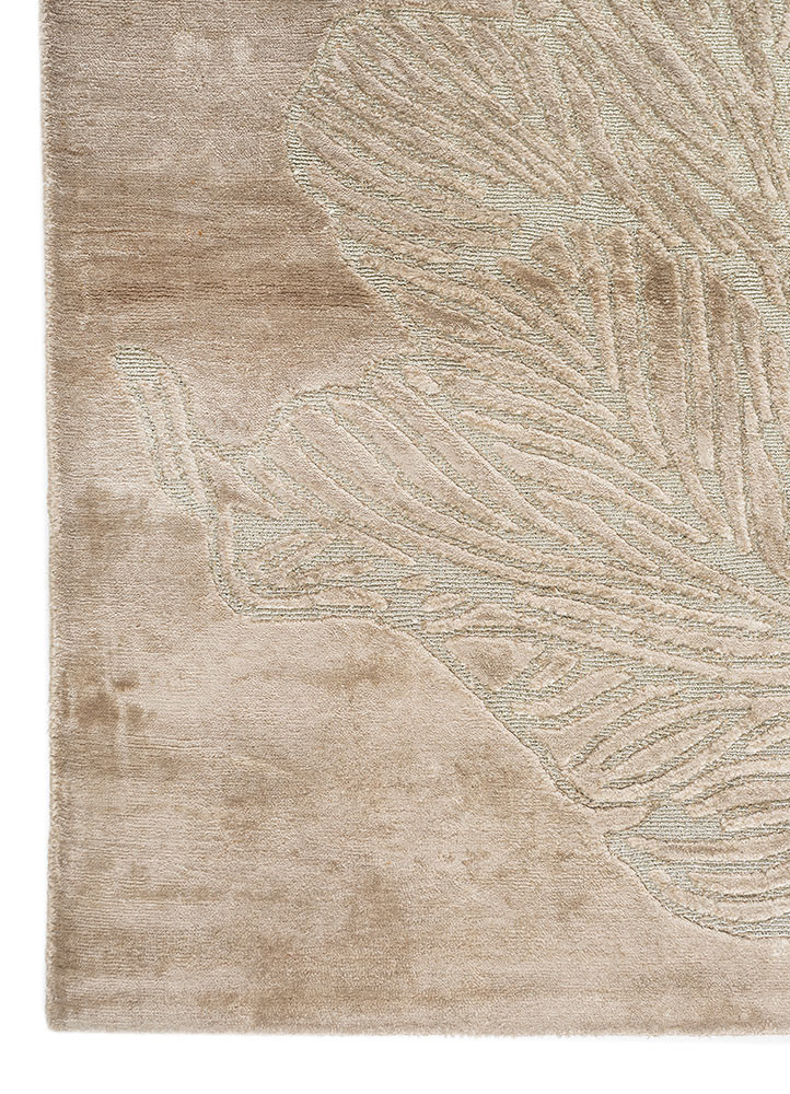 azalea green bamboo silk and zari hand knotted Rug - Corner azalea green bamboo silk and zari hand knotted Rug - Corner