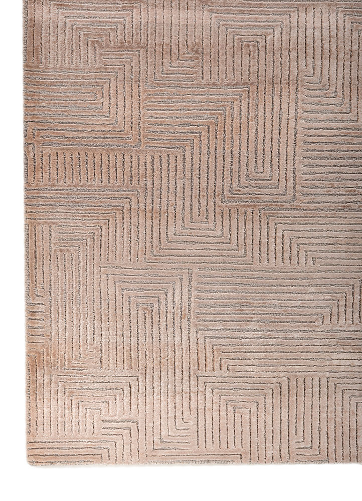 azalea red and orange wool and bamboo silk hand knotted Rug - Corner azalea red and orange wool and bamboo silk hand knotted Rug - Corner