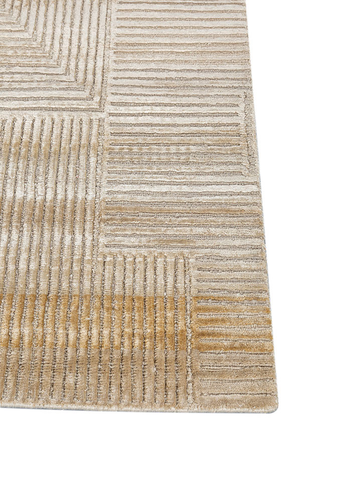azalea gold wool and bamboo silk hand knotted Rug - Corner azalea gold wool and bamboo silk hand knotted Rug - Corner
