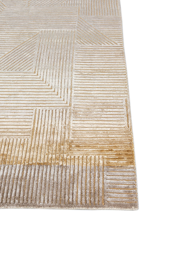 azalea gold wool and bamboo silk hand knotted Rug - Corner azalea gold wool and bamboo silk hand knotted Rug - Corner