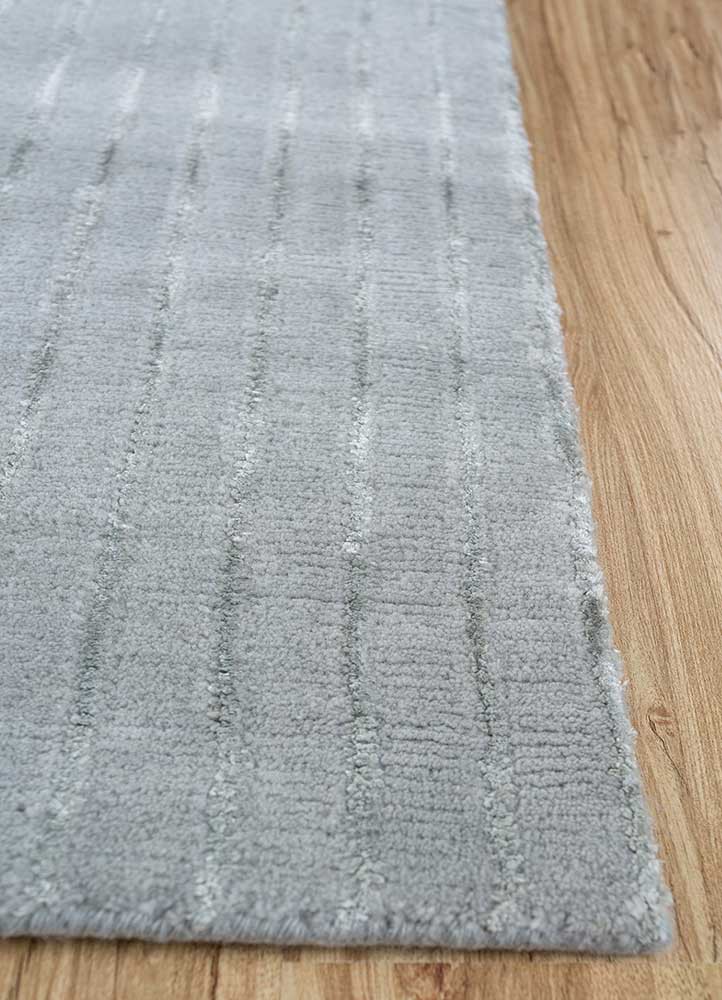 azalea blue wool and bamboo silk hand knotted Rug - Corner azalea blue wool and bamboo silk hand knotted Rug - Corner