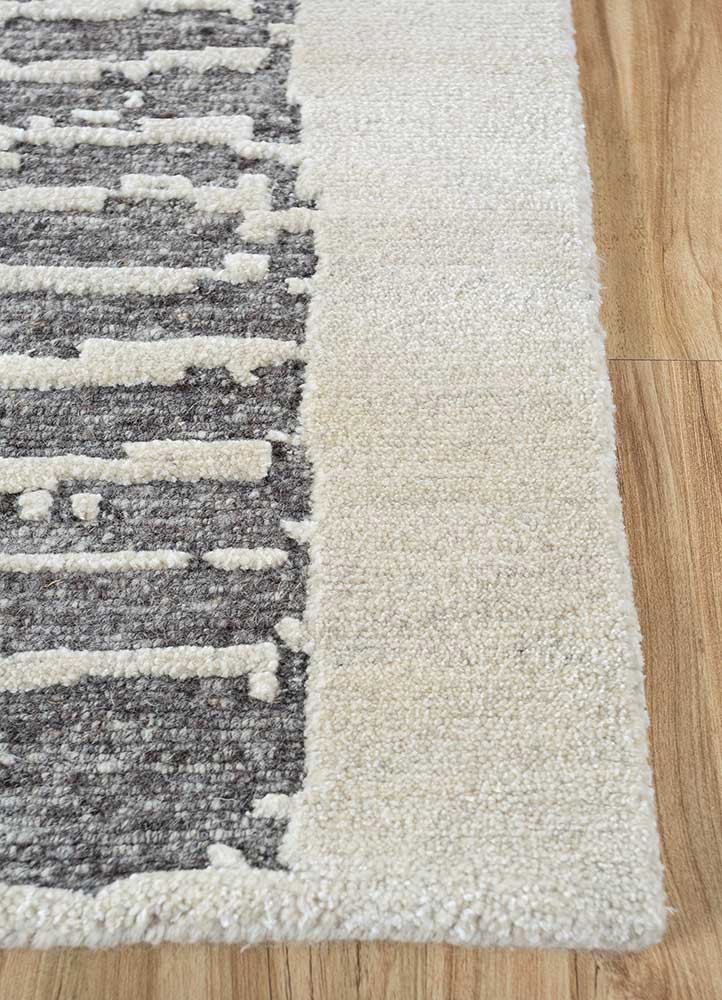 manifest ivory wool and bamboo silk hand knotted Rug - Corner manifest ivory wool and bamboo silk hand knotted Rug - Corner