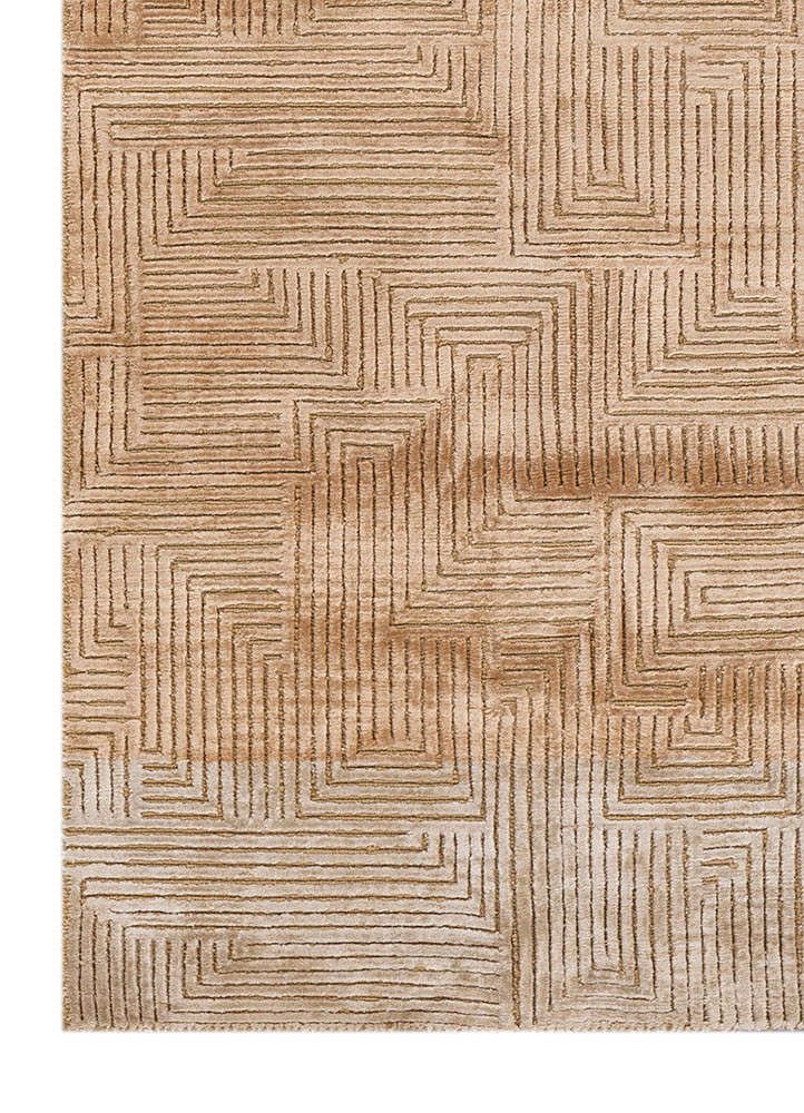 azalea gold wool and bamboo silk hand knotted Rug - Corner azalea gold wool and bamboo silk hand knotted Rug - Corner