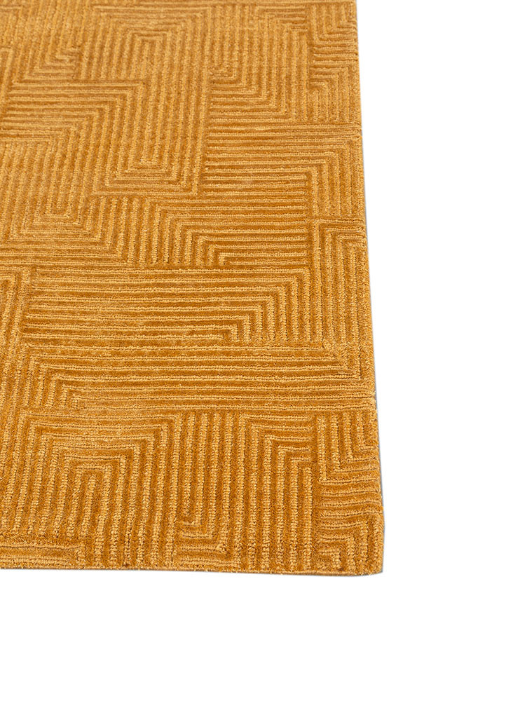 azalea gold wool and bamboo silk hand knotted Rug - Corner azalea gold wool and bamboo silk hand knotted Rug - Corner