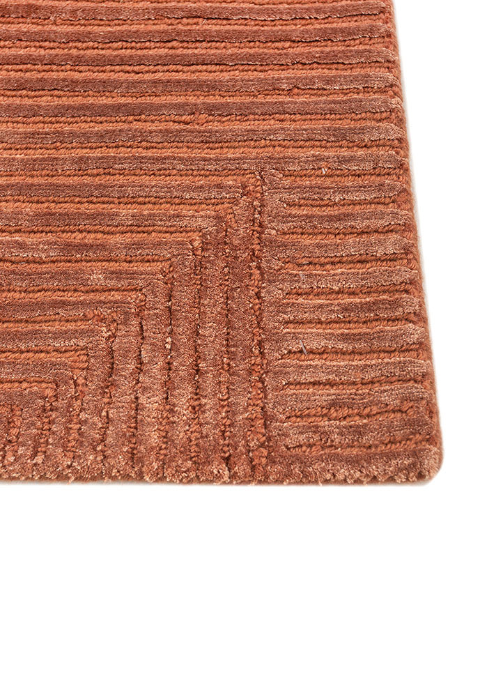 azalea red and orange wool and bamboo silk hand knotted Rug - Corner azalea red and orange wool and bamboo silk hand knotted Rug - Corner