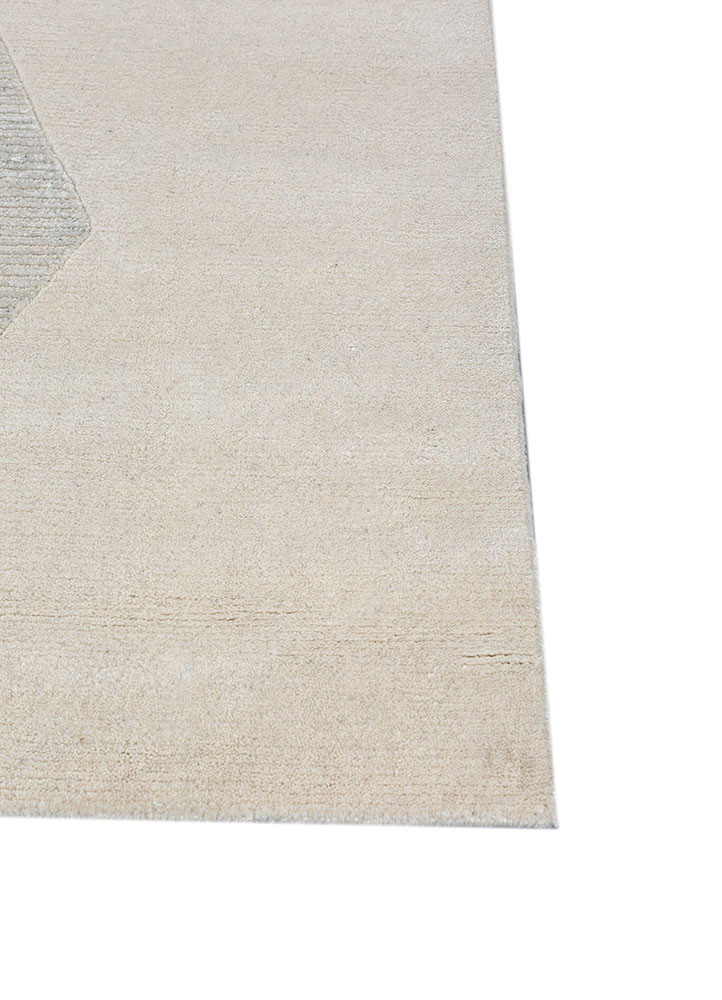 zuri ivory wool and bamboo silk hand knotted Rug - Corner zuri ivory wool and bamboo silk hand knotted Rug - Corner