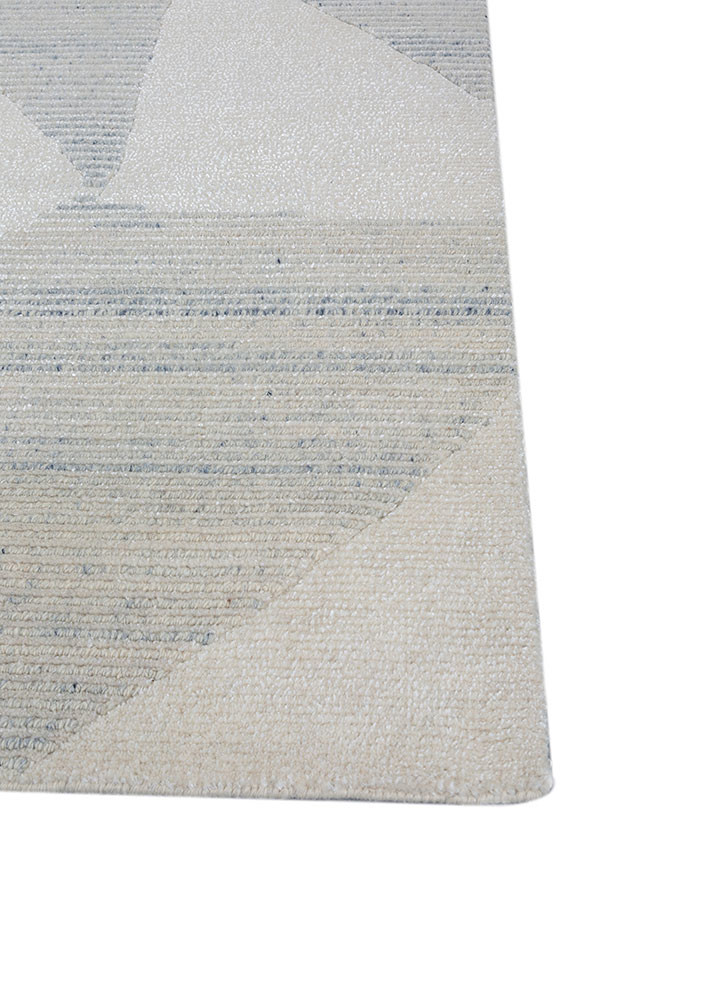 blythe ivory wool and bamboo silk hand knotted Rug - Corner