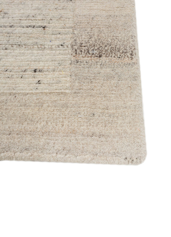manifest ivory wool and bamboo silk hand knotted Rug - Corner