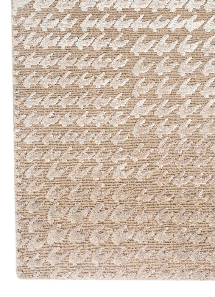 azalea beige and brown wool and bamboo silk hand knotted Rug - Corner azalea beige and brown wool and bamboo silk hand knotted Rug - Corner