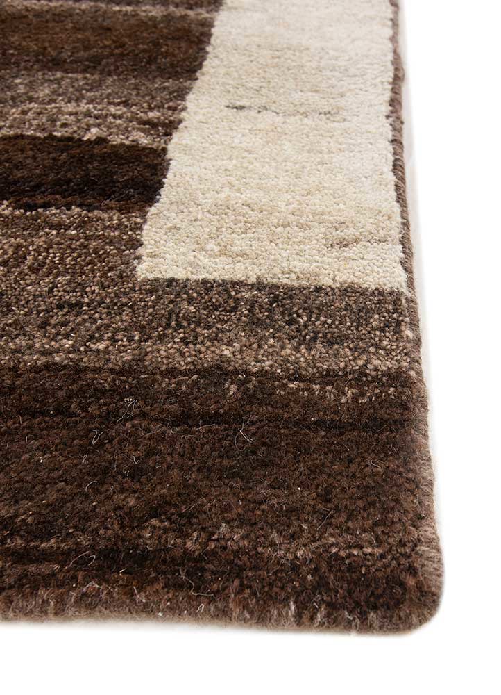 blythe beige and brown afghan wool hand knotted Rug - Corner