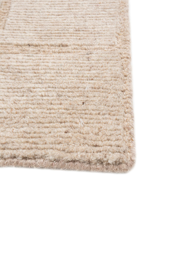 manifest beige and brown wool hand knotted Rug - Corner