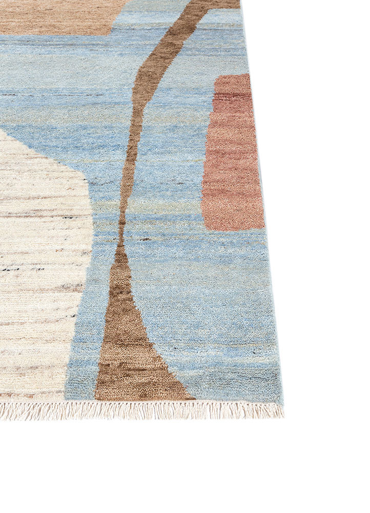 blythe blue wool hand knotted Rug - Corner blythe blue wool hand knotted Rug - Corner
