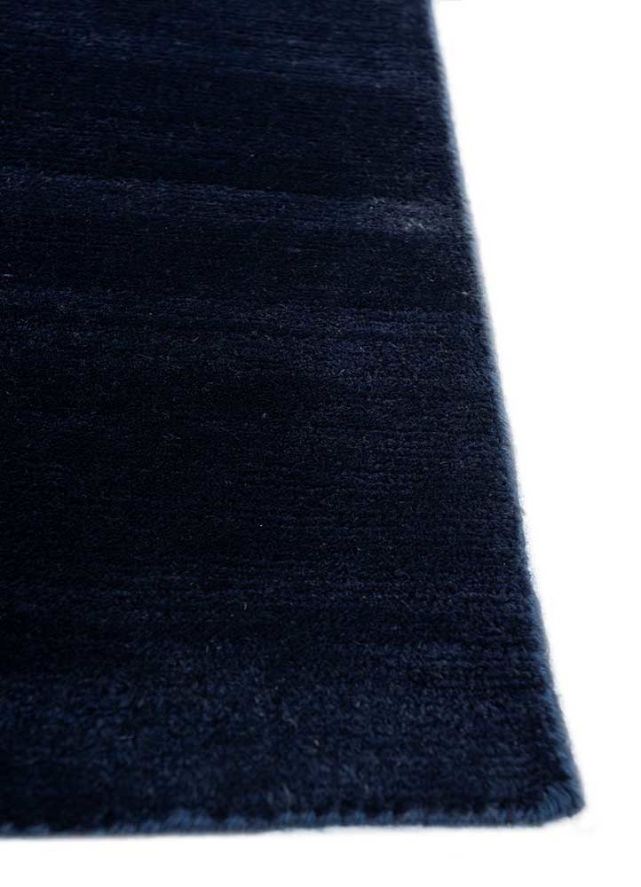 sthir blue wool hand knotted Rug - Corner