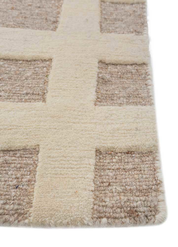 manifest beige and brown wool hand knotted Rug - Corner manifest beige and brown wool hand knotted Rug - Corner