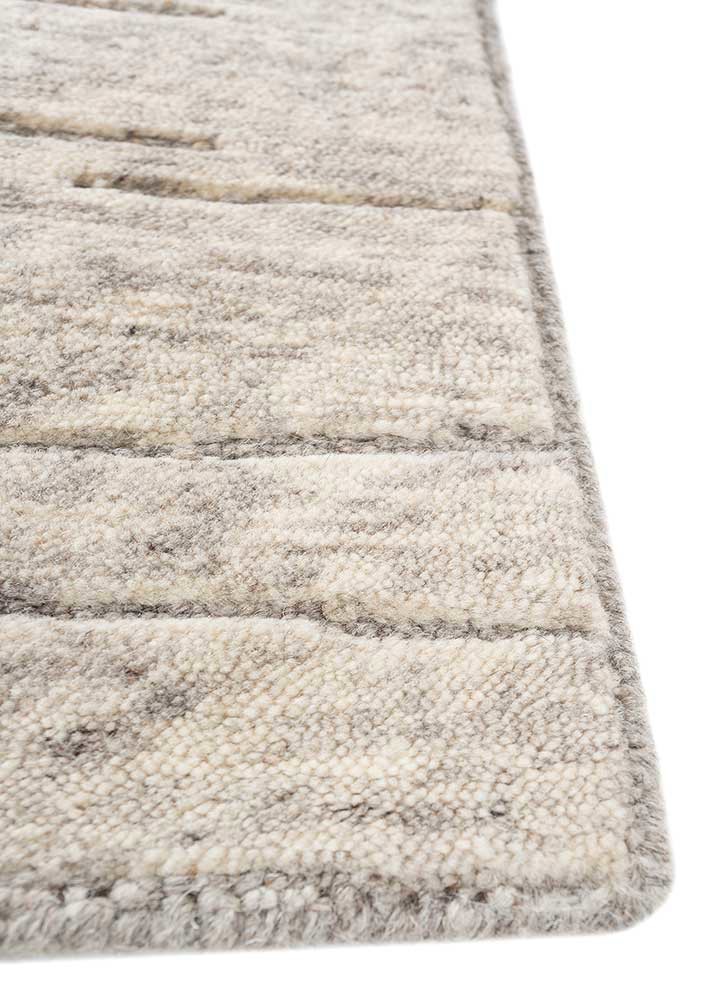 manifest ivory wool hand knotted Rug - Corner