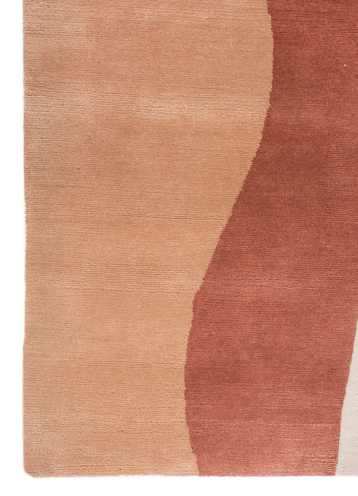 aprezo red and orange wool hand knotted Rug - Corner aprezo red and orange wool hand knotted Rug - Corner