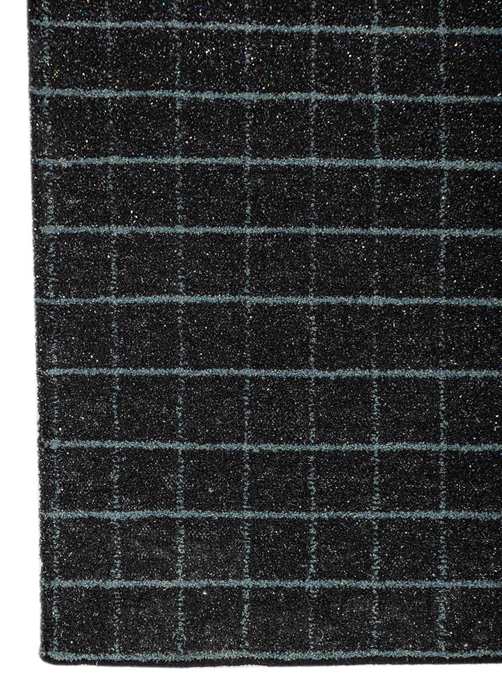 atelier blue acrylic hand knotted Rug - Corner