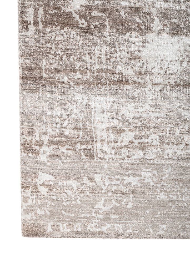 entropy ivory bamboo silk hand knotted Rug - Corner entropy ivory bamboo silk hand knotted Rug - Corner